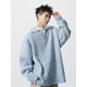 Korean version fake two-piece lapel pullover sweater long-sleeved men's autumn loose solid color casual sweater 409-M100-P65