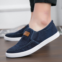 Spring and summer new mens shoes Korean style casual shoes sports shoes canvas shoes slip-on lazy sneakers old Beijing cloth shoes