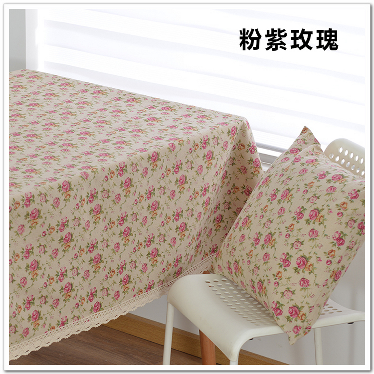 Vải nhỏ điểm vải lanh nghệ thuật bàn cà phê bàn ​​tròn khăn trải bàn tùy chỉnh ren khăn trải bàn phong cách retro khăn trải bàn ghế gỗ