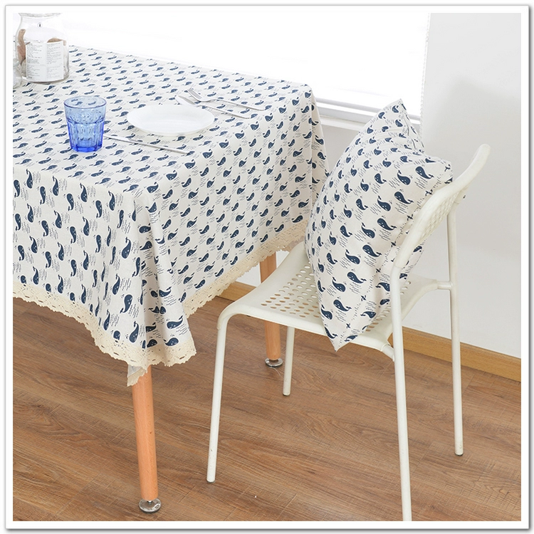 Điểm nhỏ vải thành phẩm khăn trải bàn bàn cà phê bàn ​​tròn khăn trải bàn tùy chỉnh khăn trải bàn ren cá voi nhỏ