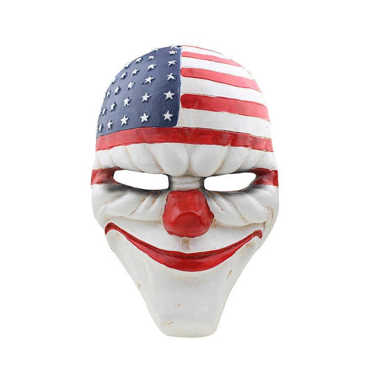 FRP Harvest Day Dallas Glass Fiber Mask payday2 Plunges Clown Cartoon Video Prop M500