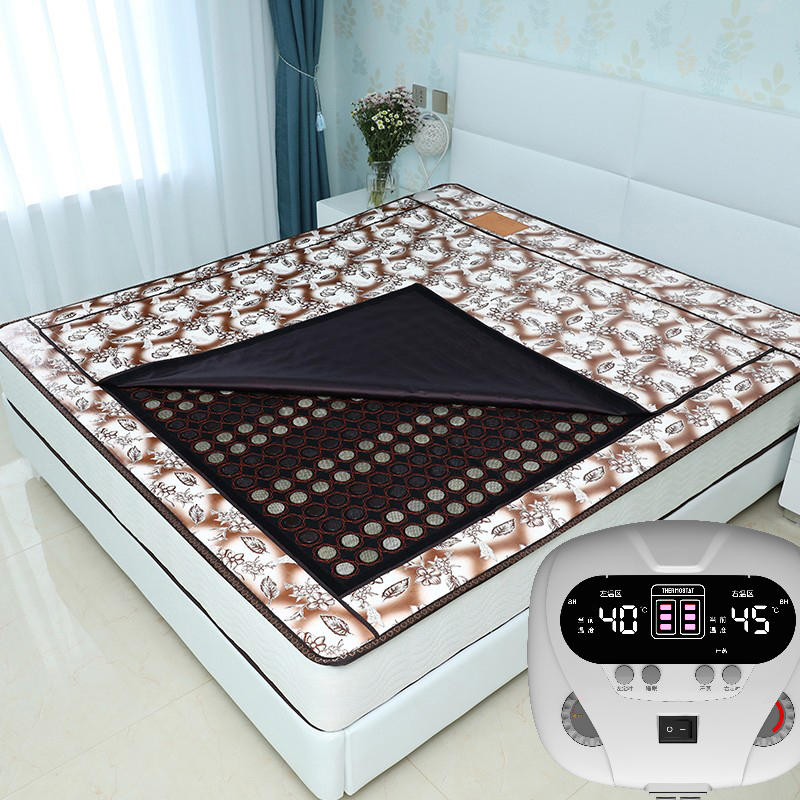 Jade Mattress with Dual Temperature Control, Germanium Stone, Tourmaline, Meteorite Stone, Medical Stone, Electric Heating Mattress, Far-Infrared Therapy