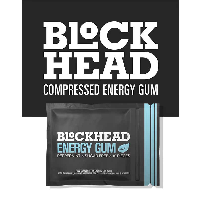 British BlockHead Energy Gum Energy Gum refreshing mint lemon double flavor optional
