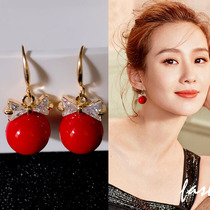 South Korean fashion Wenwan Atmospheric Pearl Earrings Earrings Woman Inlaid Zircon earrings Long Earned High Sensation Ladies Wave Anti-Allergy