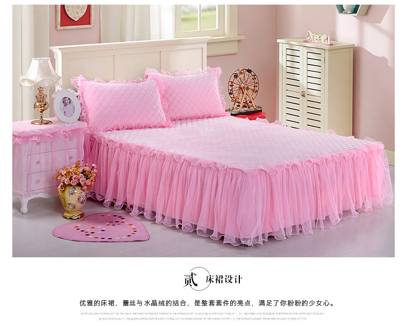 兰 lace Đầm ren công chúa có đệm lót đầy đủ 1,5 m 1,8 m Giường bụi phủ giường có thể được tùy chỉnh - Váy Petti ga giường viền họa tiết