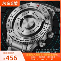 EOEO Magnetic Levitation Watch Mens Quartz Waterproof Black Tech Big Dial Personality Table Non Machinery
