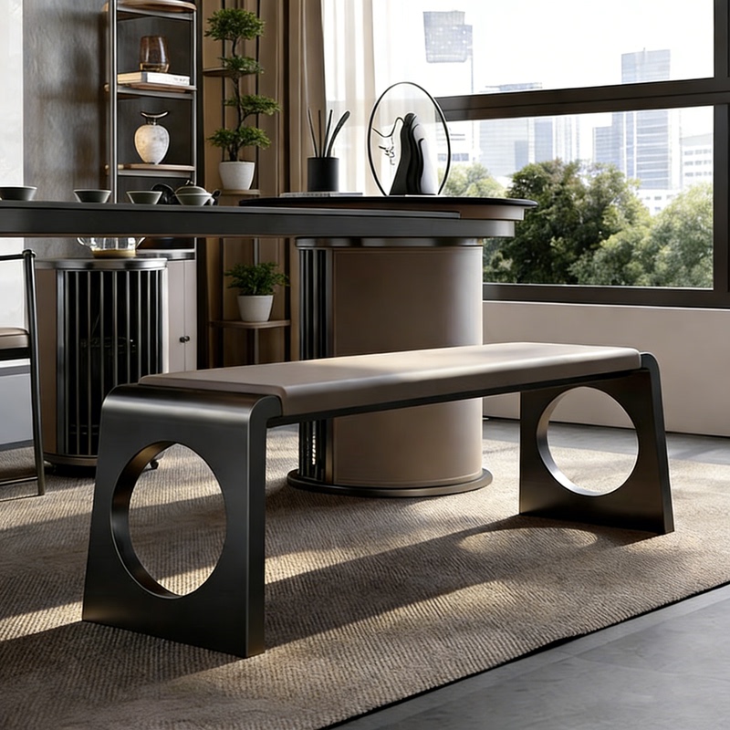Italian-Style Minimalist Luxury Long Bench, Stainless Steel Shoe-Changing Bench, Bed-End Bench, Dressing Room Bench, Home Dining Table, Tea Table, Long Bench