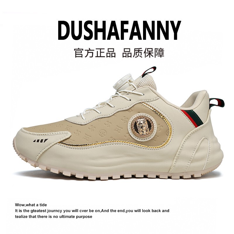 Dushafanny/Dushafanny Casual Shoes for Men and Women, Leather Surface with Rotating Buckle, New Sports Shoes for Men and Women, Para Shoes
