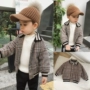 Chen Chen Ma trẻ em trai đẹp trai thủy triều tải quần áo trẻ em mùa thu và mùa đông mặc 1-3 tuổi bé houndstooth ve áo khoác áo khoác chống nắng trẻ em