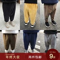 Quần bé trai mẹ mùa thu và mùa đông 1-3 tuổi bé cộng với quần legging nhung mặc quần bé nhung ấm áp quần áo thể thao trẻ em