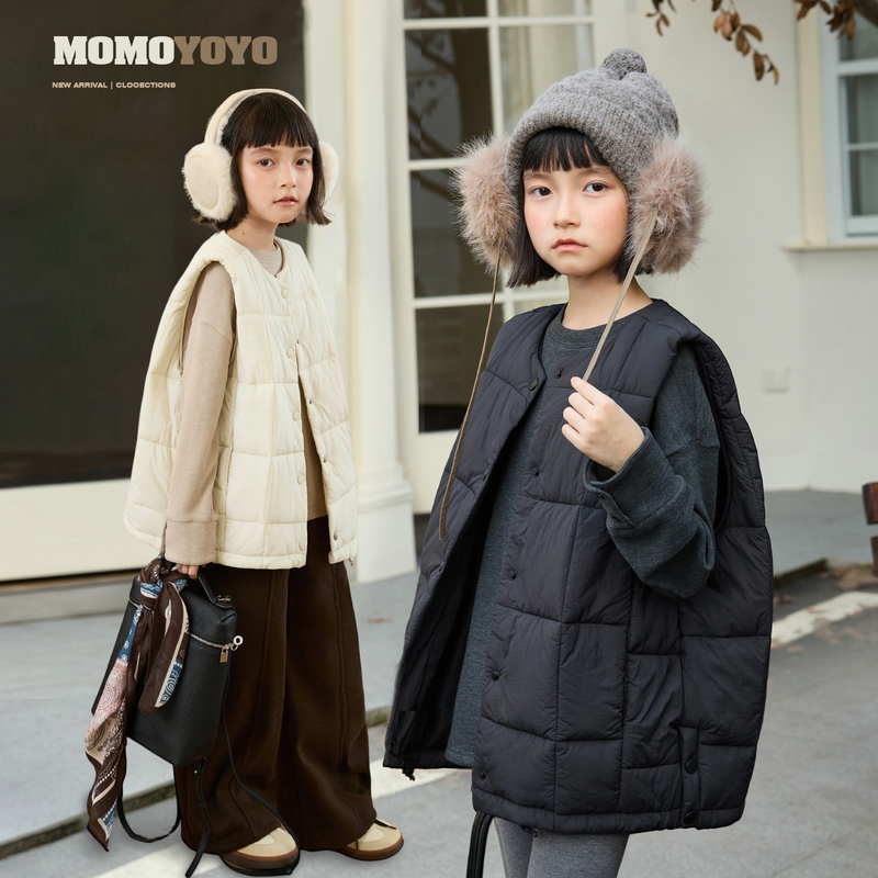 [Tofu Block] Chenchen's Mom's New Snowy Cotton Vest for Girls, Autumn and Winter New Single-Breasted Warm Coat Vest