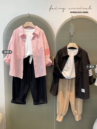 辰辰妈 Осенняя весенняя детская рубашка для мальчиков