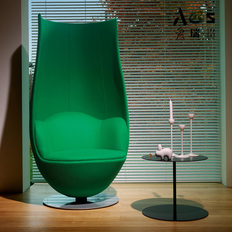 Designer Glass Fiber Tulip High Back Casual Chair Creative small family style Like Board Room Hotel Fabric Profiled Round Chair