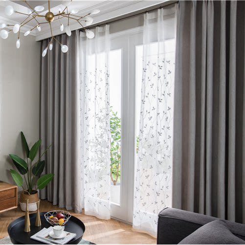 New Nordic meteor hemp living room bedroom shading insulation curtain simple modern floor-to-ceiling windows floating curtains