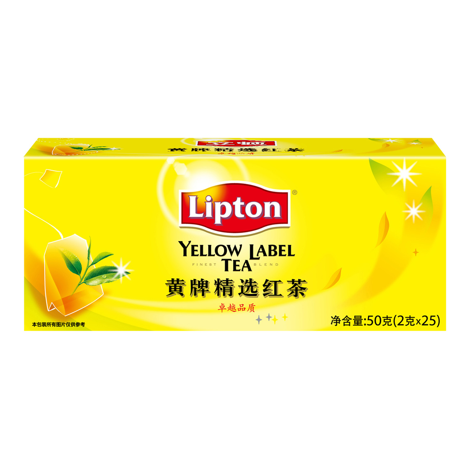 lipton/立顿茶包黄牌精选红茶25袋装 50g 新货全球爆款