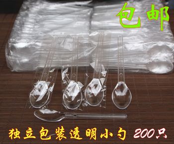 一次性勺子独立包装透明酸奶勺塑料勺子冰激凌酸奶蛋糕调羹果冻勺