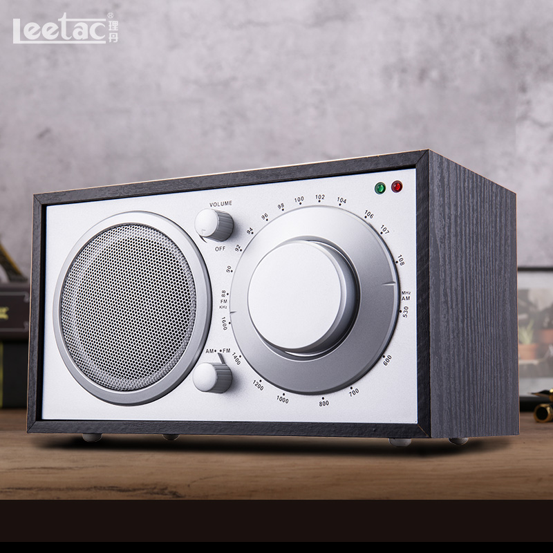 Wooden radio computer speaker AUX integrated audio desktop retro desktop FM full-band radio