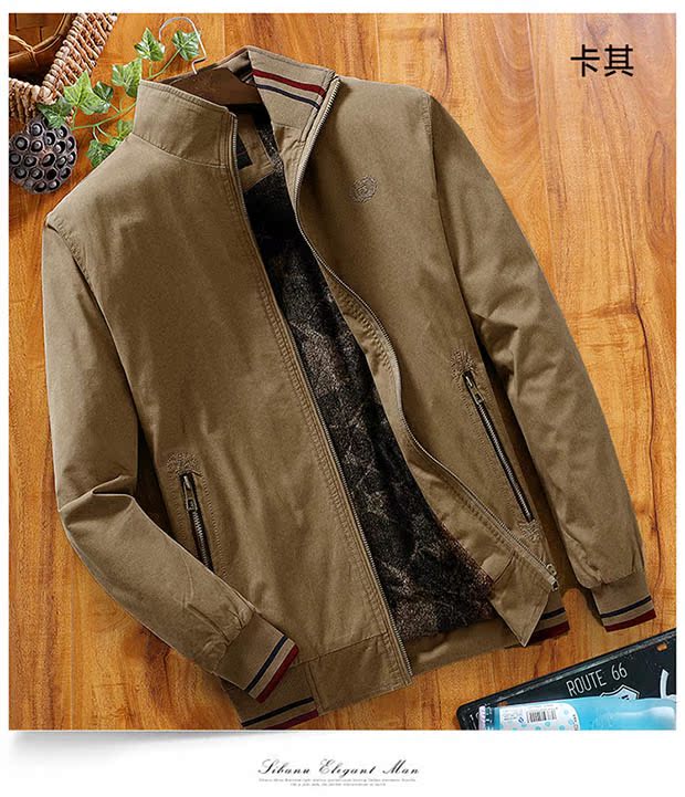 Áo khoác nam trung niên cotton cộng với nhung dày bằng nhung cộng với cotton 40 cha mùa đông 50 tuổi áo khoác trung niên vest nam đẹp