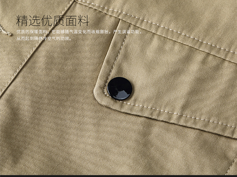 Mùa thu trung niên nam áo khoác đất sét cotton cotton giản dị phần cha 30 ve áo 40 đồng phục cha 50 tuổi áo khoác áo kiểu trung niên u50