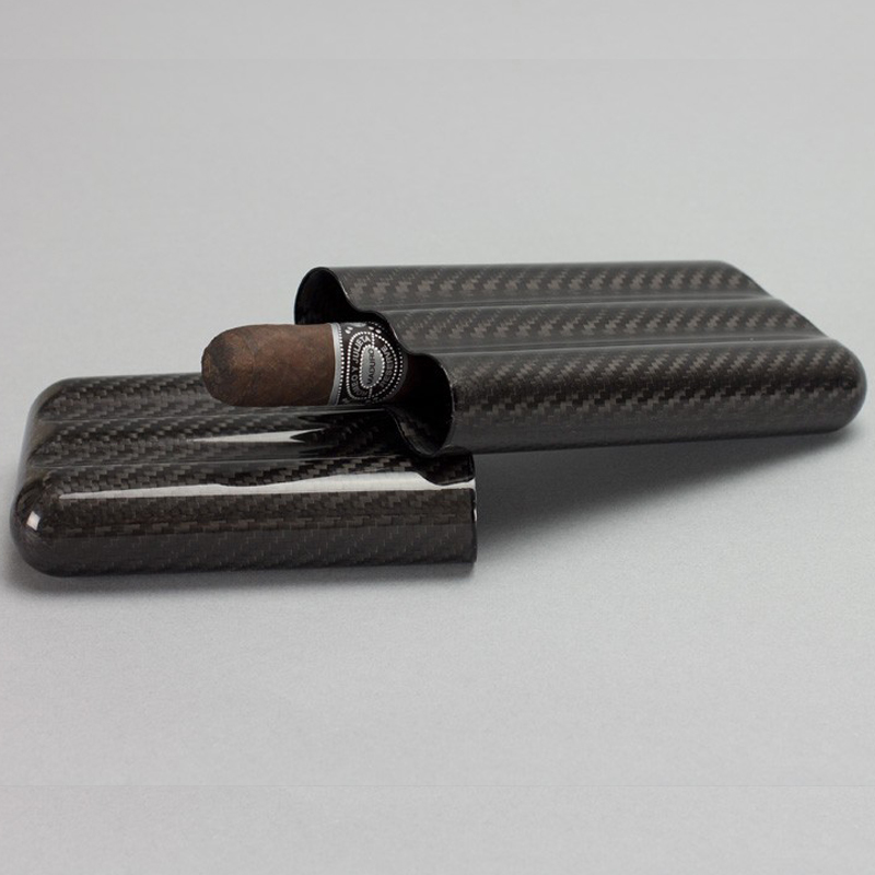 Real carbon fiber cigar sleeve two, three, four cigar tube aviation material ultra-light portable moisturizing cigar box