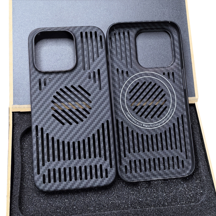 Genuine Carbon Fiber Heat Dissipation Lightweight MagSafe High End Premium 16, 16 Plus, 16 Pro, 16 Pro Max iPhone Case