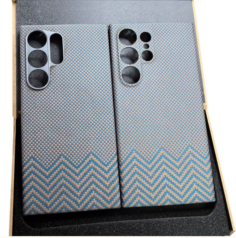 Purple Carbon Fiber Slotted Design Samsung Phone Case