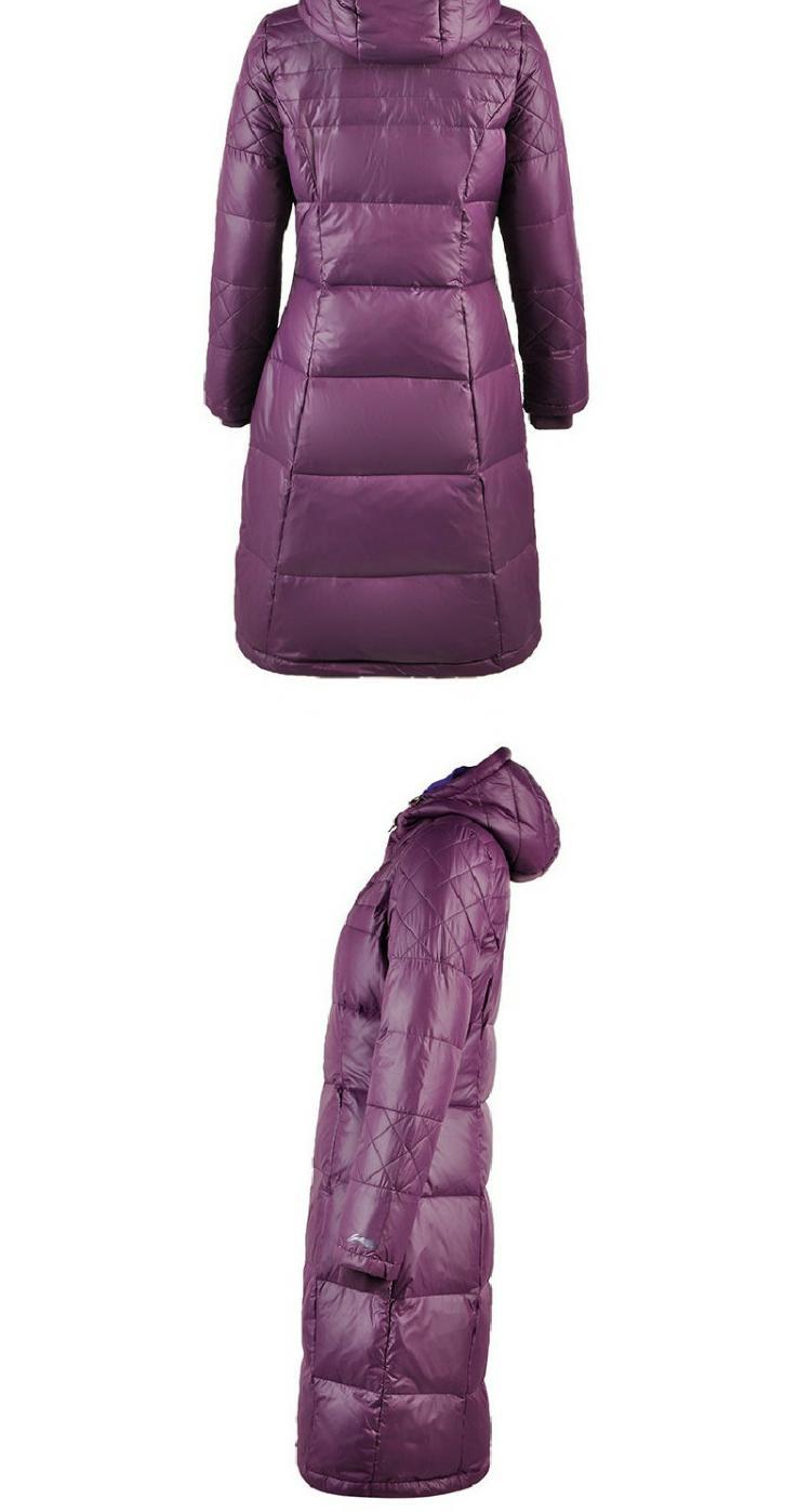 Li Ning Womens Long Down Jacket Trùm dài Thể thao và Giải trí Sê-ri Áo khoác ấm xuống AYMH184 QC —