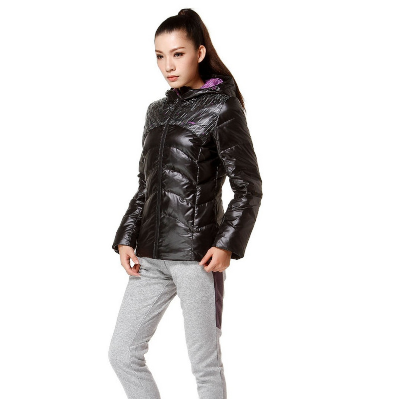 Li Ning xuống áo khoác của phụ nữ mùa đông dày ấm trùm đầu ngắn xuống áo khoác thể thao AYMH026 QC —