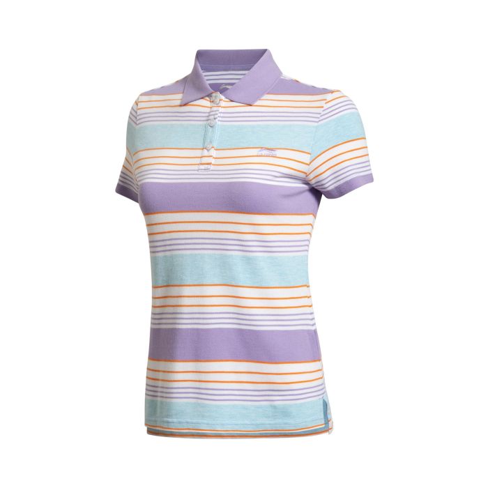 Li Ning nữ ngắn tay mùa hè mới thể thao thoáng khí sọc POLO t-shirt APLK044 QG aos polo