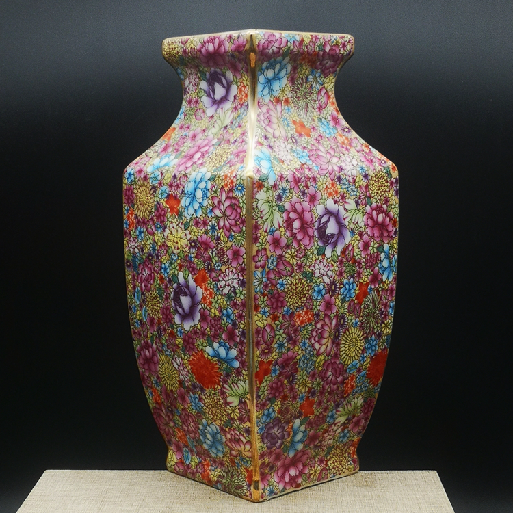 Special offer of the Republic of China pastel Wanhua Quartet vase antique antique antique porcelain Bogu rack ornaments collection old objects