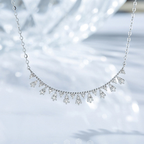 Joy Drilling 18K Gold Diamond Necklace Woman Real Diamond Platinum Rose Gold Color Gold Group Inlaid Masonry Pendant Lock Bone Chain Sleeve Chain