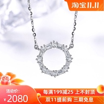 Xi Diamond Ladder Square Diamond Necklace Women 18K Gold Diamond Necklace Group with Full Diamond choker Ring Pendant