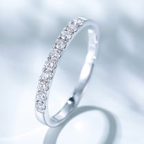 Joy Drilling Row Drilling Ring White 18K Gold Female group inlaid with Ring Rose Gold Diamond Broken Drill Small Diamond Gold Ring