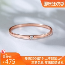 Xia drill small diamond ring female fine diamond rose gold 18K gold diamond ring Gold Gold glossy real diamond color gold tail ring