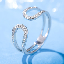 Joydrill Diamond Ring Woman 18K Gold Platinum Platinum Color Gold Platoon Drill Ring Elegant opening brick ring true drill tail ring