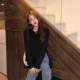 Gic sơ mi nữ thu đông 2018 mới thời trang hàn quốc retro giảm béo hoang dã không đều áo phông trơn