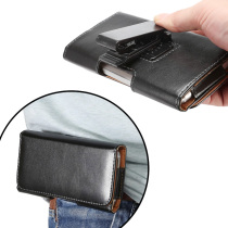 Mobile phone hanging running bag leather case male old man wear belt buckle clip waist horizontal single layer thin 5 5 inch 6 inch Universal