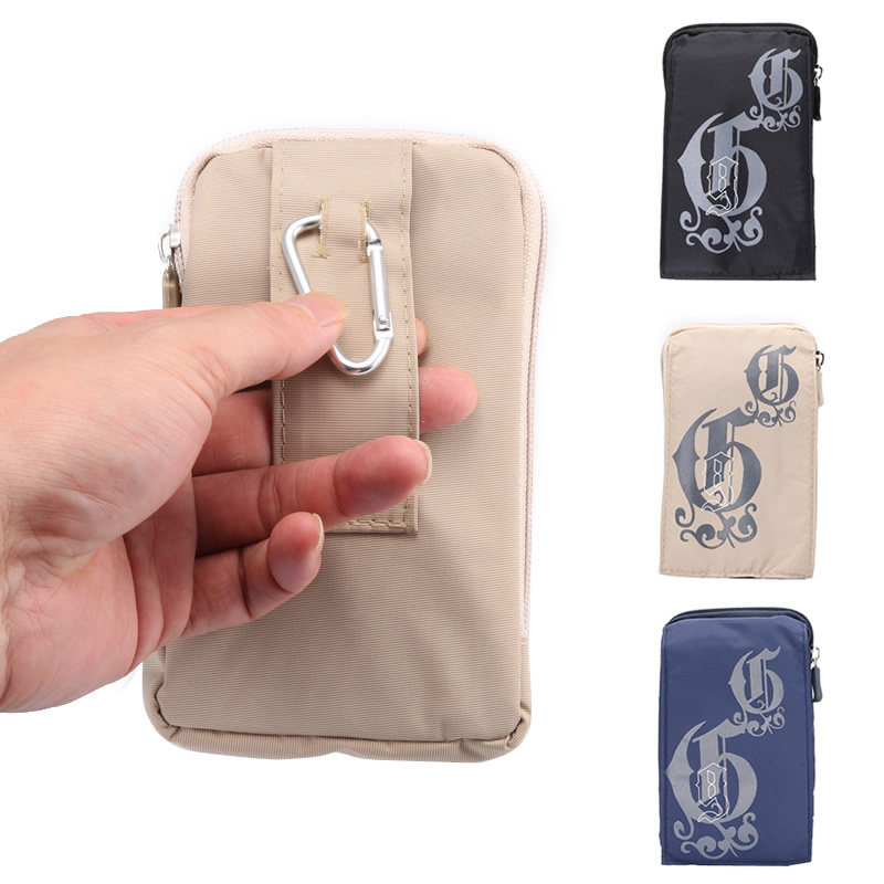 Mobile phone pocket Nylon Cloth Bag Wearing Strap Vertical waist Waist Room Male Daddy old man Lnecklace with belt shell hanging bag Double