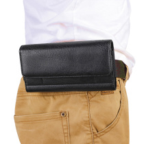 Mobile phone hanging running Bag Mens old man buckle waist leather case wearing leather with shell bag horizontal multi-function 5 5 inch 6 inch Universal