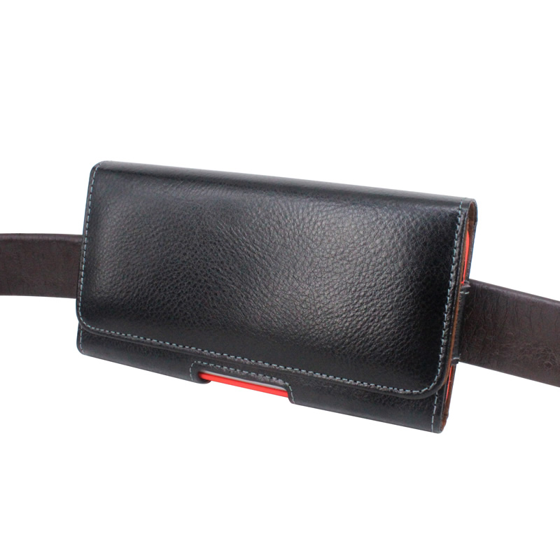 Genuine leather mobile phone pocket wearing leather strap hanging waist Midsize Bull Leather Cover Men's Older Belt Shell 6 5 Inch 6 Inch Universal