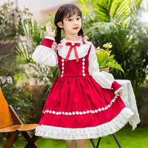 Girls' Liaoya dress red 2022 foreign sweet Lolita high-end child Lolita skirt spring and autumn