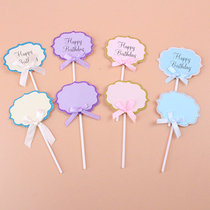 50pcs creative blank writable plug-in card Birthday cake plug-in card letter plug-in flag cake decorative paper card