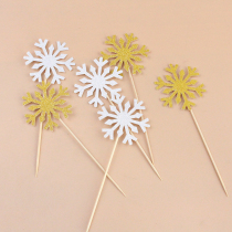 10 suit of snowflake inserts cake decorations gold silver color net red egg pastry decoration 100 batches of hair