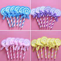 60 installed batch of batch of red lollipop Sugar Inserted Birthday Cake Adornment of the Sweet Terrace Decorate Cake