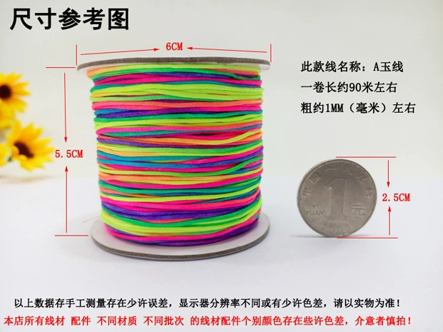 Một dây ngọc bích 1mm dây dệt tay DIY vòng cổ vòng cổ tự làm vật liệu gói dây trang sức mặt dây nylon - Vòng đeo tay Clasp