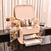 Net red hand cosmetic containing box dust-proof bedroom transparent table top finish with covered acrylic jewellery shelf