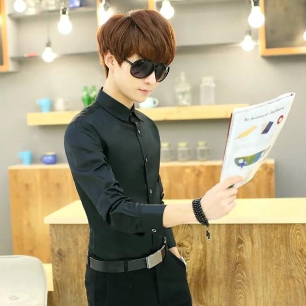 Khách sạn bồi bàn đồng phục điện ảnh dài tay nam nữ áo sơ mi màu rắn thời trang những người yêu hoang dã mặc áo sinh viên đồ nam đẹp
