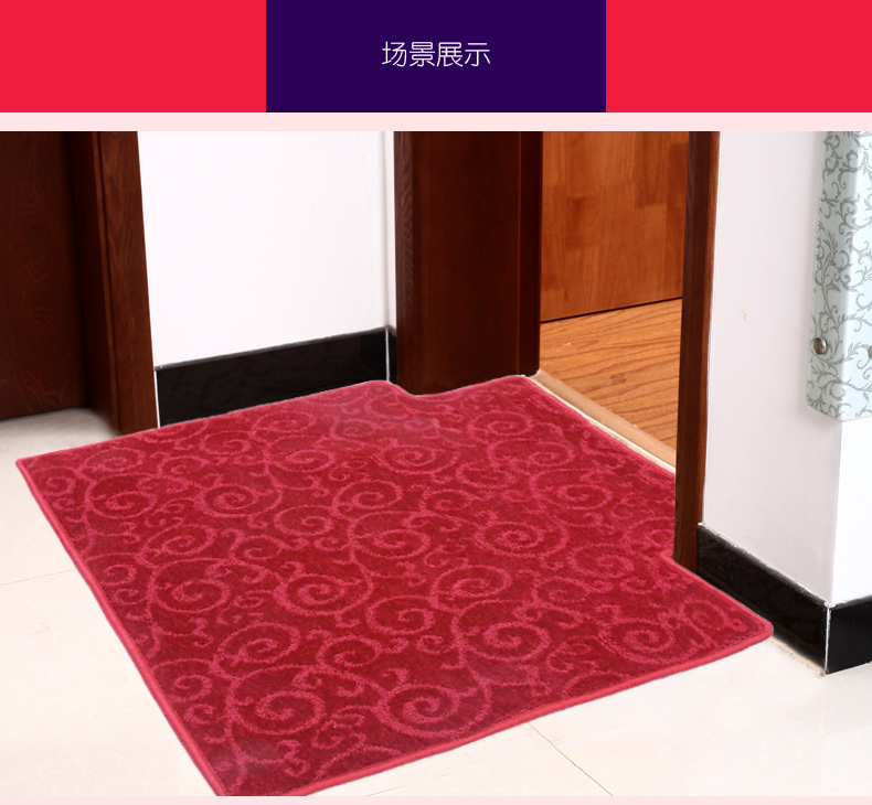 Huade Red Xiangyun bếp phòng ngủ đầu giường cửa ban công hiên chống trượt thảm nhà có thể được tùy chỉnh rửa thảm trải nhà