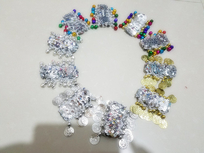 Children's ethnic dancing Adult silver Bell Ringer Bracelet Holiday Toddler Choreographer Bracelet Bracelet with hand decorated feet-Taobao
