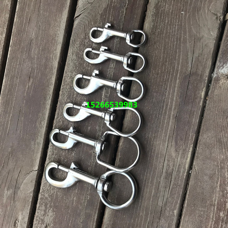 Technical Diving 316 Stainless Steel Swivel Hook Single Head Hook Back Fly Single Flow Hook Opening Circle Elephant Plucking Wheel BCD Hook
